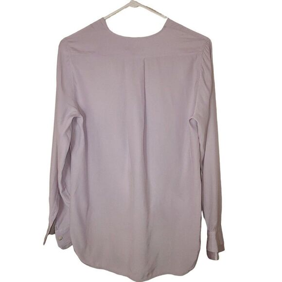 Rag‎ & Bone Victor Silk Wrap Blouse Lilac Size XS High Low Hemline - Picture 8 of 12